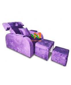 Ghế foot nâng hạ cơ bọc nhung màu tím