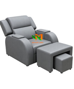 Mẫu ghế foot điện màu xám bọc da