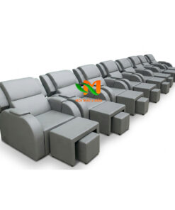 Mẫu ghế foot điện màu xám bọc da
