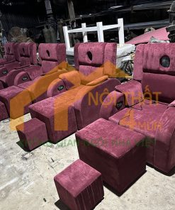 Ghế foot tăng đơ điện nhung