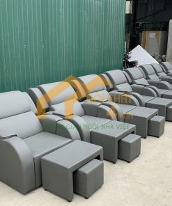 Mẫu ghế foot điện màu xám bọc da