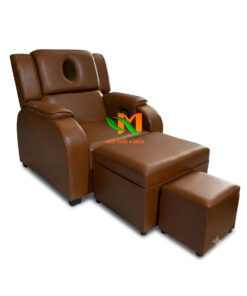 Ghế massage foot điện màu bò bọc simili