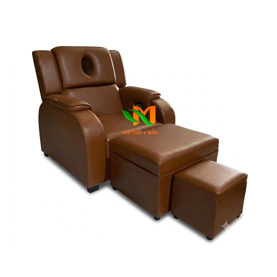 Ghế massage foot điện màu bò bọc simili Ghế massage foot điện màu bò bọc simili