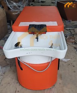 Giường gội chân sắt màu cam