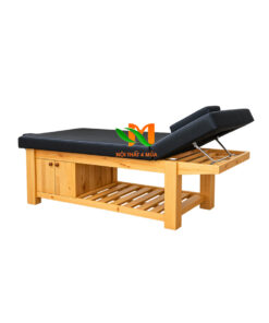 Giường spa gỗ thông có hộc nâng đầu