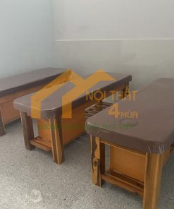 Giường massage gỗ tràm có hộc tủ - GGTH01 3 Giường spa có hộc tủ hiện đại