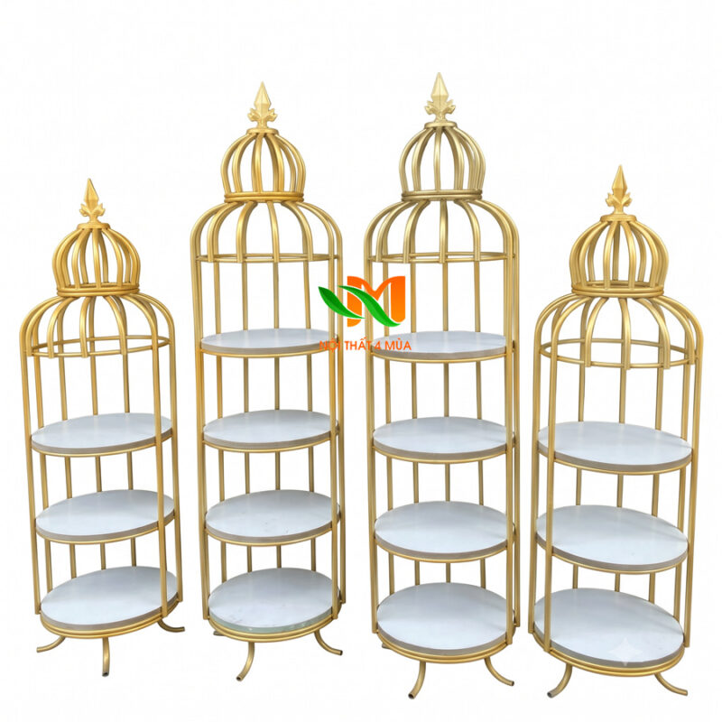 Kệ trưng bày hình lồng chim 3 tầng - KLC01 4 Kệ trưng bày sắt mỹ nghệ lồng chim