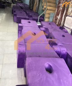 bộ ghế massage foot body bọc nhung tím