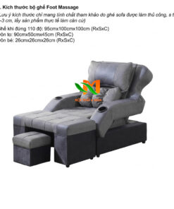 Ghế massage foot điện khung sắt bọc nhung cao cấp - GMF50