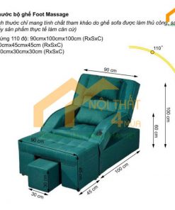 Ghế massage foot điện khung sắt bọc nhung cao cấp - GMF49