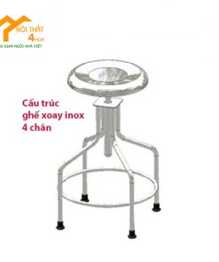 ghế y tế xoay inox 4 chân