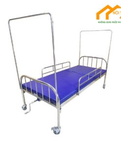 Giường bệnh nhân 1 tay quay Inox - GBN01 3 giường y tế inox 1 tay quay