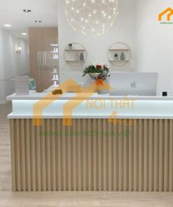 Quầy thu ngân chữ L lam sóng đẹp