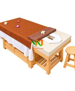 Giường massage gỗ thông có hộc cao cấp