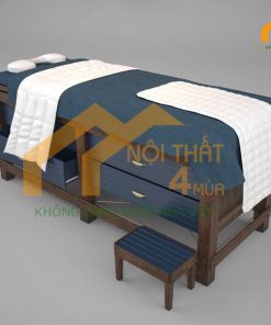 Giường massage gỗ thông có hộc cao cấp