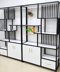 Mẫu tủ trưng bày khung sắt hiện đại