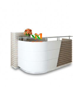 Quây tính tiền chữ L bo cong hiện đại - QTT01
