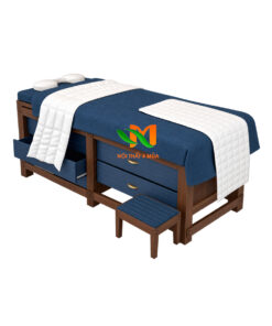 Giường massage gỗ thông có 4 ngăn kéo