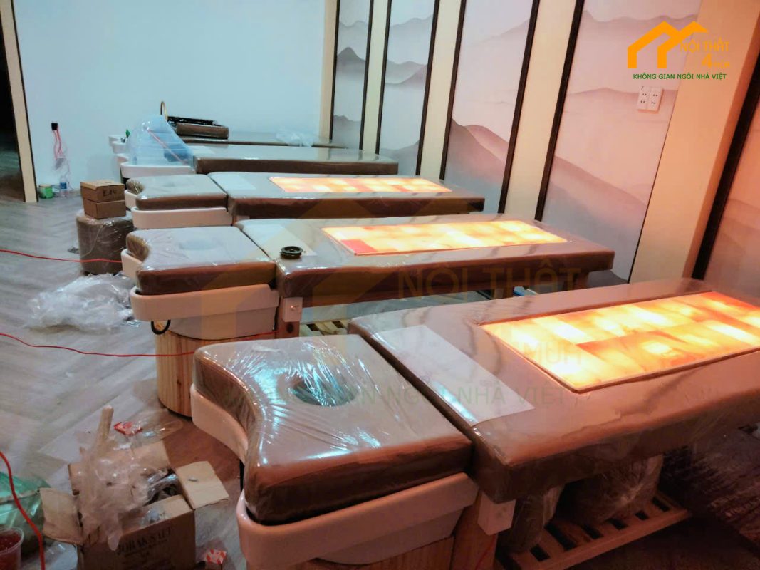 Thi công nội thất Lotus spa gội đầu thảo dược tại Đồng Nai 1 thi công nội thất phòng gội đầu massage đá muối tại lotus spa