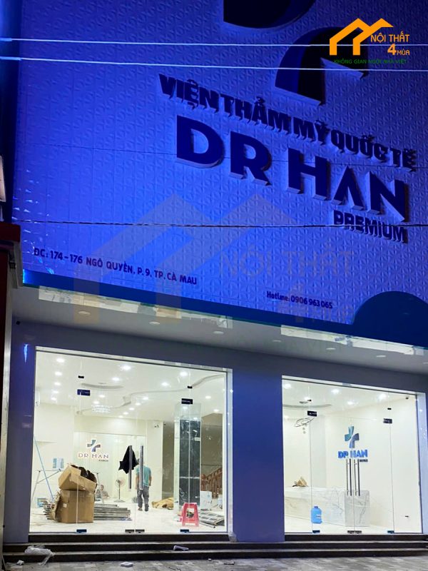 Thi công nội thất viện thẩm mỹ quốc tế DR.HAN ở Cà Mau 1 thi công ngoại thất thẩm mỹ viện dr.han