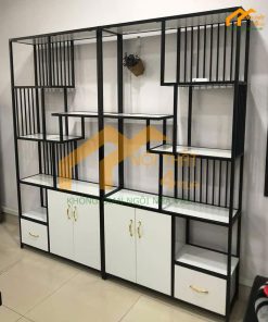 Mẫu tủ trưng bày khung sắt hiện đại