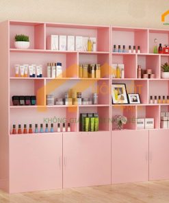 Tủ mỹ phẩm spa màu hồng