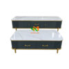 Bàn sofa mặt đá bo cong viền sắt sơn tĩnh điện - BSS02 2 Bàn sofa chữ nhật mặt đá