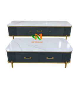 Bàn sofa chữ nhật mặt đá