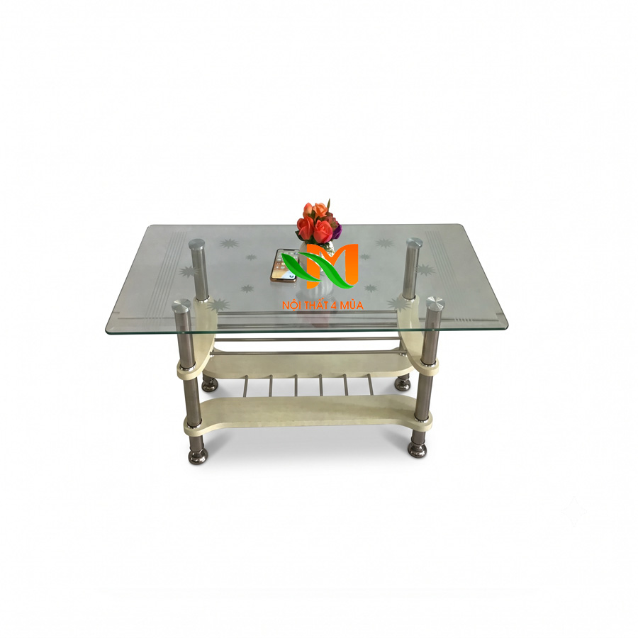 Bàn sofa mặt kính nhỏ hiện đại – BSS09 Bàn sofa spa mặt kính nhỏ