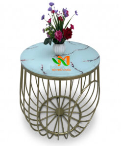Bàn sofa spa mặt đá chân sắt sơn tĩnh điện – BSS10