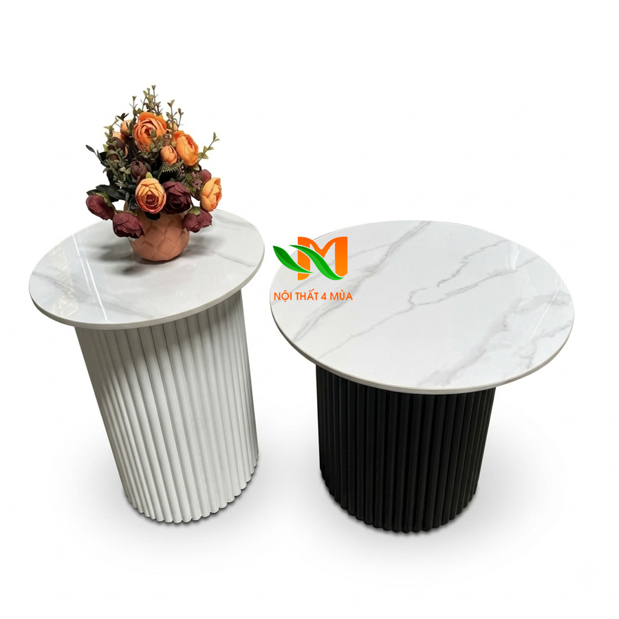 Bàn sofa spa mặt kính tròn hiện đại – BSS03 Bàn sofa soa tròn mặt đá