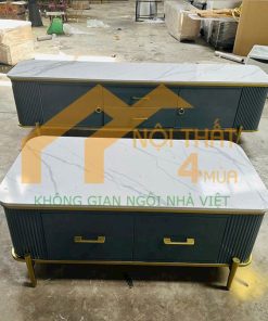 Bàn sofa chữ nhật mặt đá
