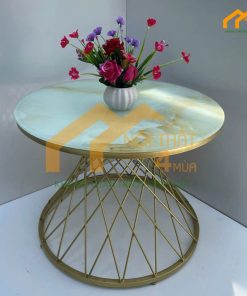 Bàn sofa spa mặt đá chân sắt sơn tĩnh điện - BSS10 4 Bàn sofa spa mặt đá chân sắt sơn tĩnh điện