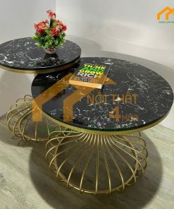 Bàn trà spa chân sắt hiện đại