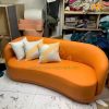 Ghế sofa băng cong dài 1m6 màu cam - GSS08 1 Bộ ghế sofa cong màu cam đẹp