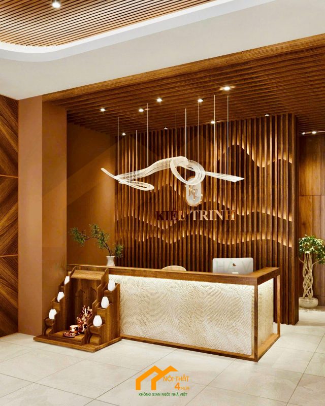 quầy lễ tân hội quán massage Kiều Trinh