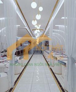 Rèm spa màu trắng vải voan - RSMT01