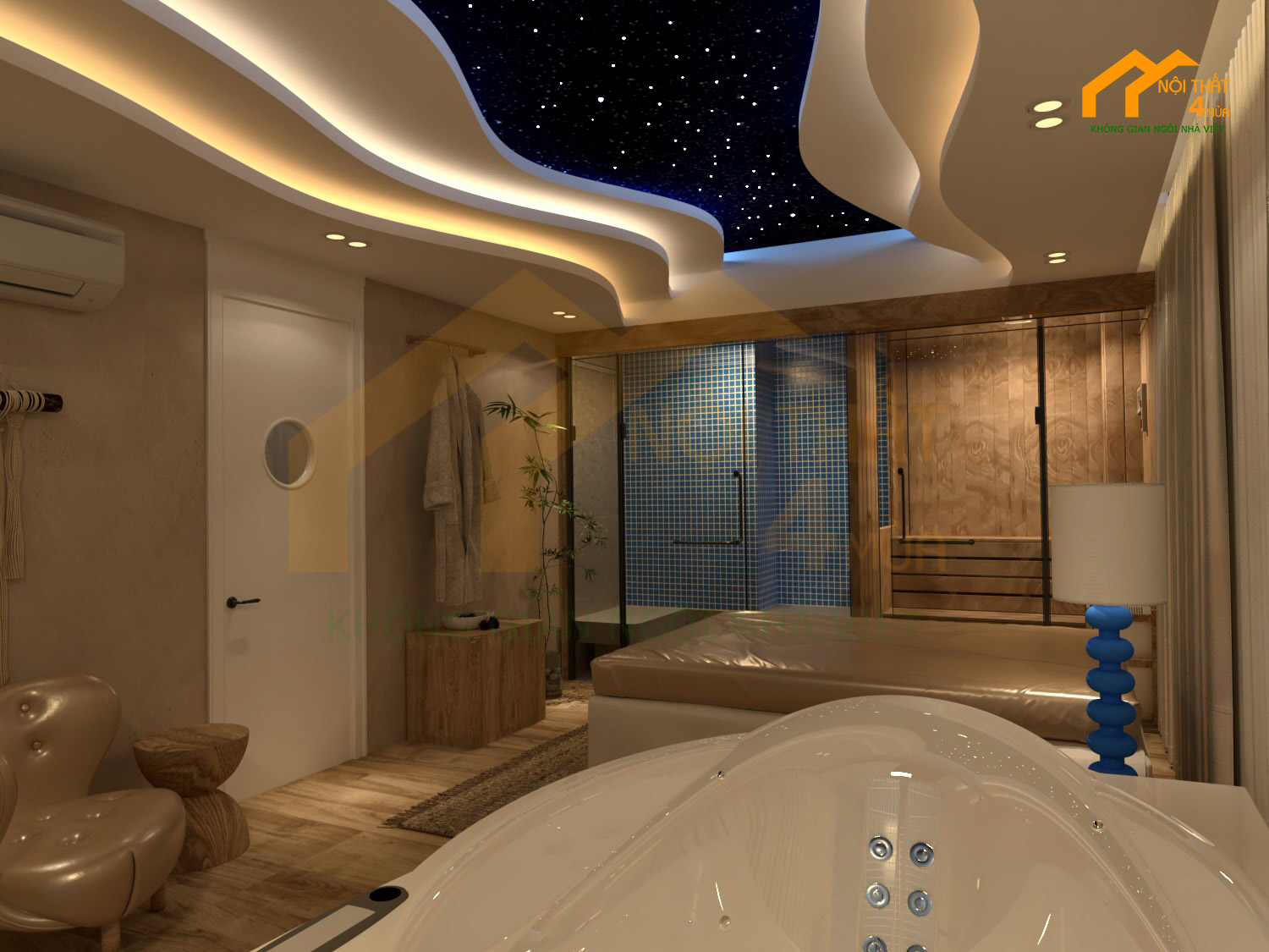 thi công phòng xông hơi VIP ở quận 3