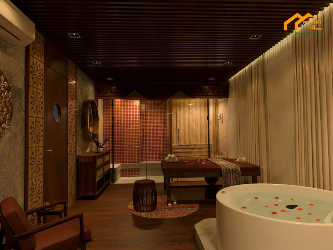 thiết kế phòng xông hơi ướt và khô phong cách Ấn