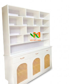 Tủ nail decor dan mây tre hiện đại TKN03