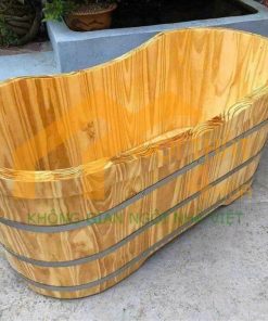 Bồn tắm gỗ bầu dục ngâm thảo dược