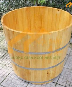 Bồn tắm tròn bằng gỗ thông