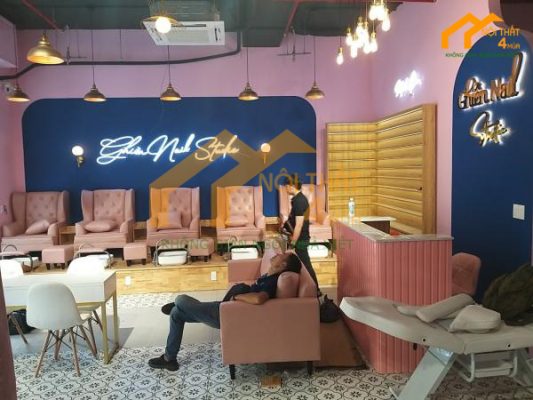 Ghiền Nail Studio - Phong cách đơn giản tại quận Tân Phú 2 Thiết kế tiệm nail kết hợp gội đầu