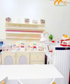 Bộ tủ kệ nail cánh đan tre nhỏ xinh