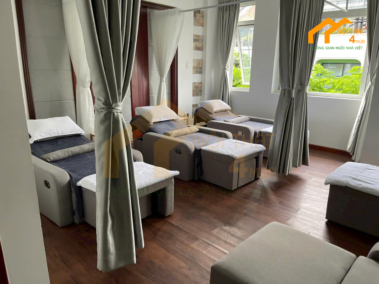thi công phòng massage foot body tại Kim spa