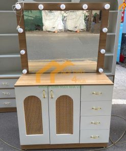 Bộ tủ gương tiệm nail hiện đại