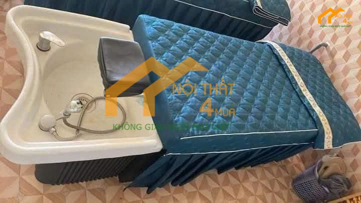 Ga phủ giường gội màu xanh đẹp