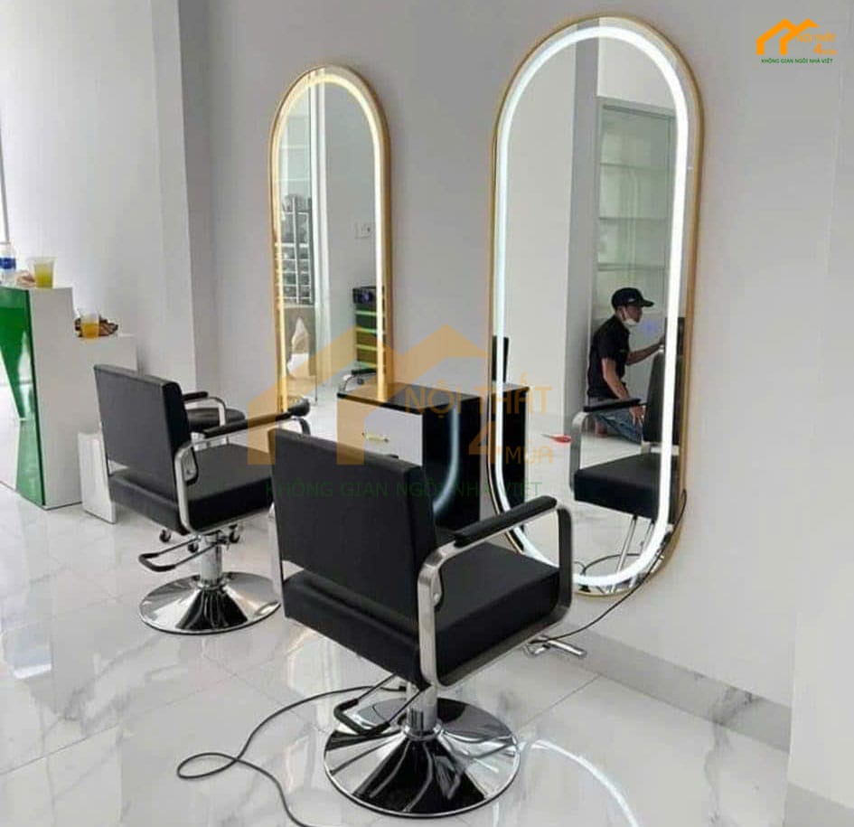 Setup salon với ghế cắt tóc đẹp