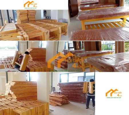 Cận cảnh chi tiết giường spa do Nội Thất 4 Mùa thi công