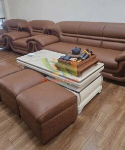Bọc Ghế Sofa Da Nâu Cổ Điển - BLSF10